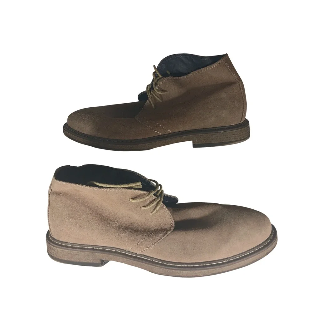 Joseph Abboud Chukka Boots 11 Tan Leather Suede Desert Minimalist Classic
